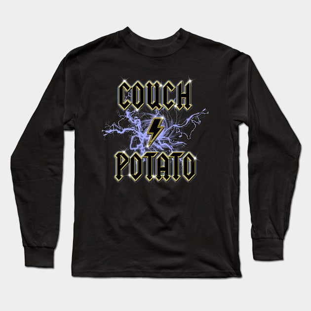 Heavy Metal Couch Potato Long Sleeve T-Shirt by Eggy's Blackberry Way